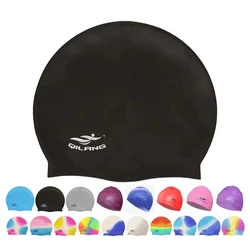 Silicone swim caps Swim Cap Adult Silicone Waterproof Unisex Solid Color Pool Diving Cap Long Hair