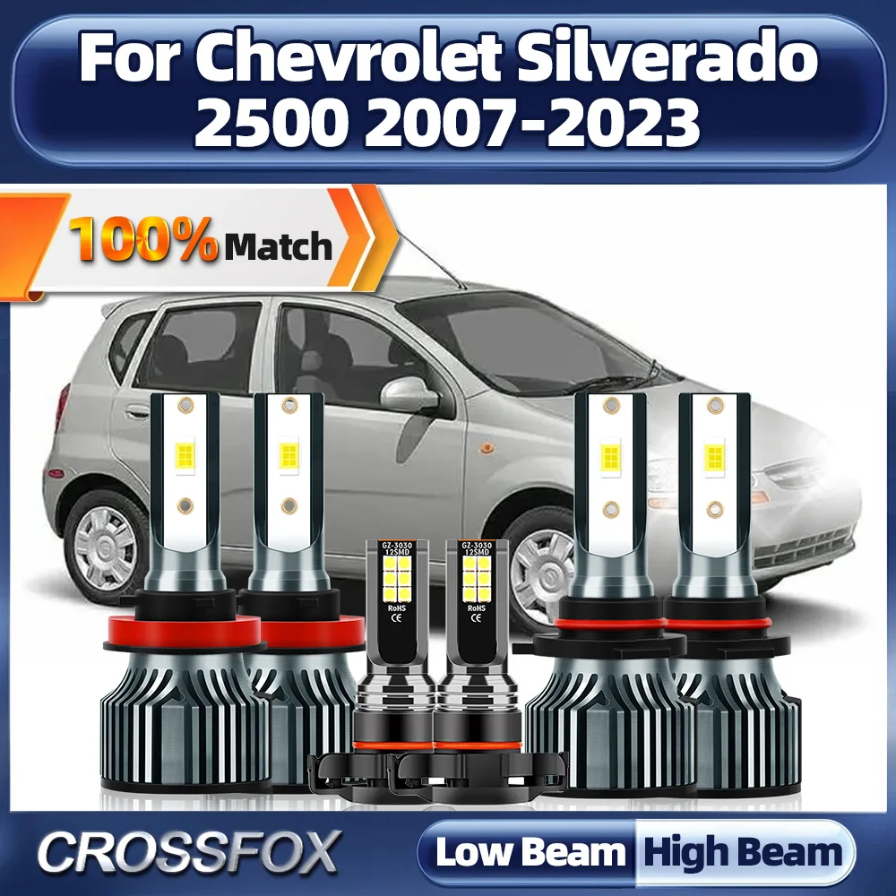 

LED Headlight Bulbs 60000LM High Low Beam 12V Car Fog Lights +500% Brightness For Chevrolet Silverado 2500 2007-2021 2022 2023