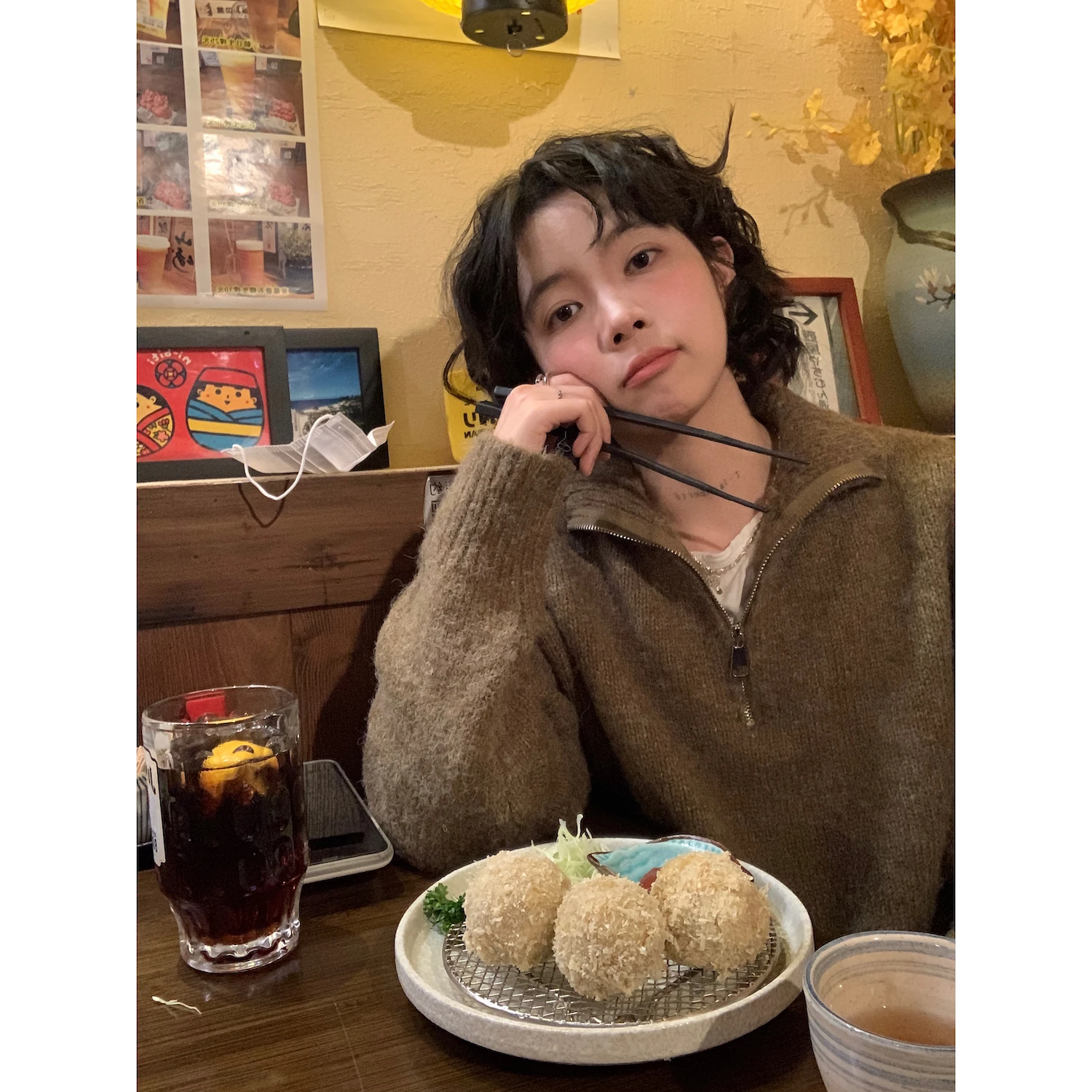 

Retro High Collar Mustard een Loose Fit f Zip Sweater Jaet Women's Winter Top Knittedwear Warm Thermal Pure Color Comm...