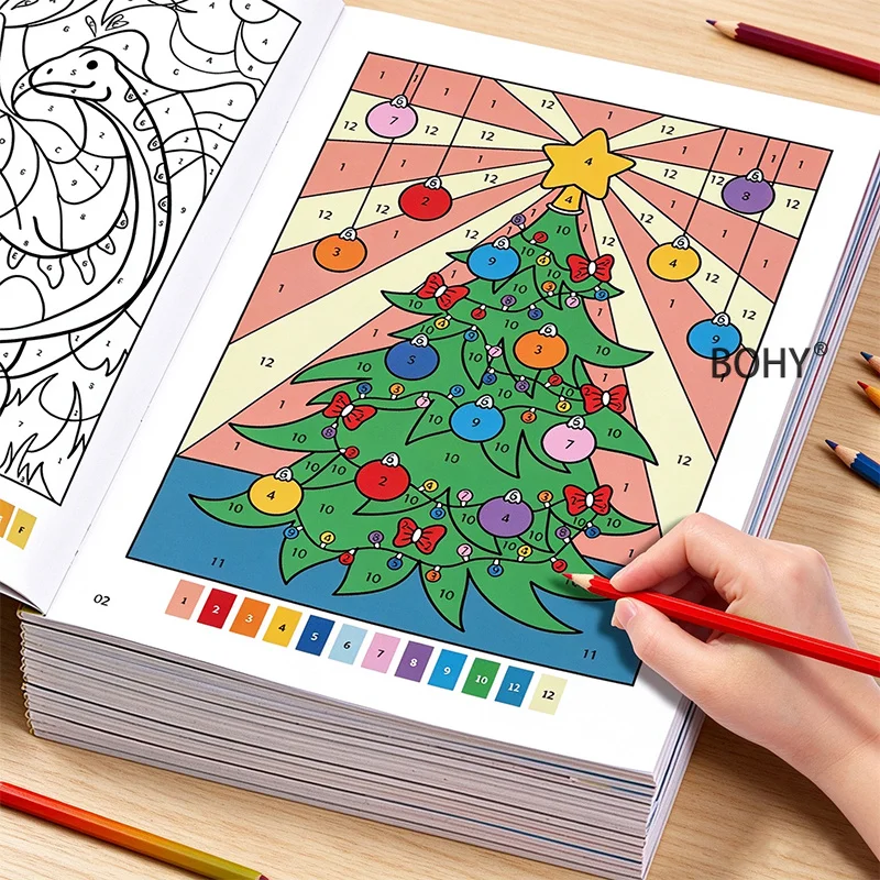 1 Adult Stress Relieving Digital Coloring Book, Include Themed Patterns As Christmas Trees, Halloween Haunted Houses, 32 Pages