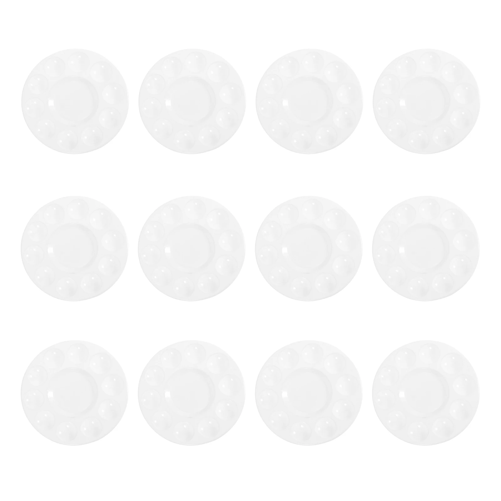 

12 Pcs Pallet Thickened Palette Set Tray Paint Pigment Gouache Color Mixing White Plastic Plate Student Trays