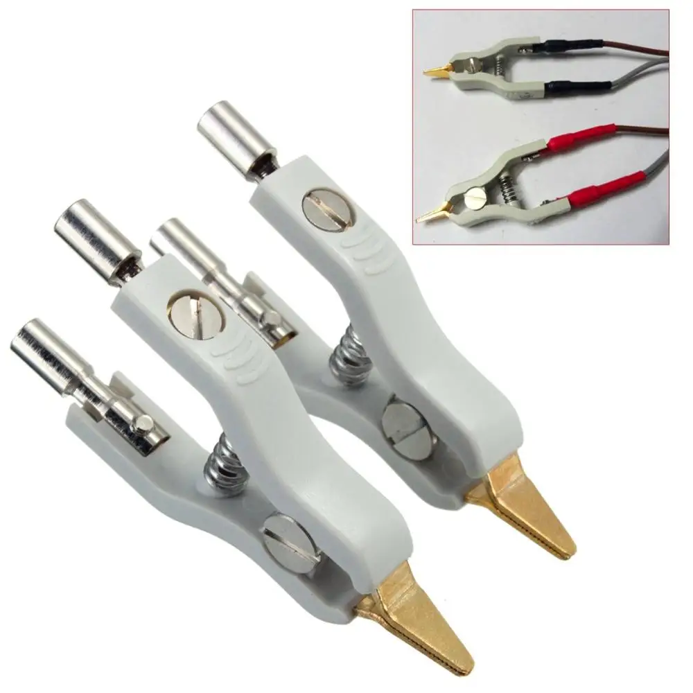 2 sztuk miedzi LCR Kelvin klip testowy most klip testowy Microresistivity klip zacisk testowy przyrząd do testowania akcesoria