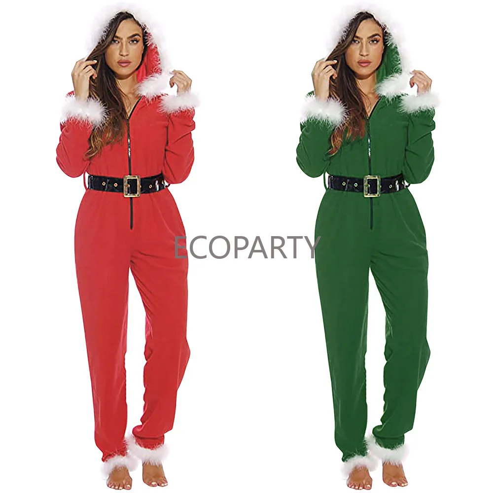 Drop ship 2023 wholesale clothes  Christmas Cospla xmas festival catsuit cosplay party wear jumpsuit Christmas costume for women