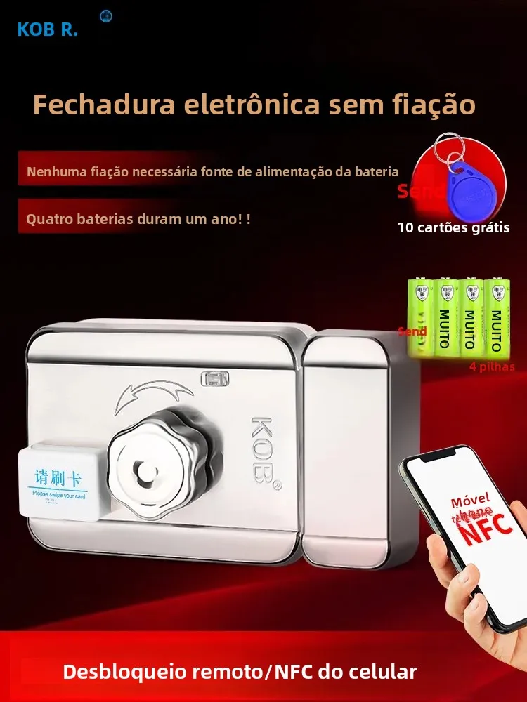 Fechadura eletrônica sem fio, sistema de controle de acesso eletrônico com cartão, fechadura de acesso para casa de aluguel
