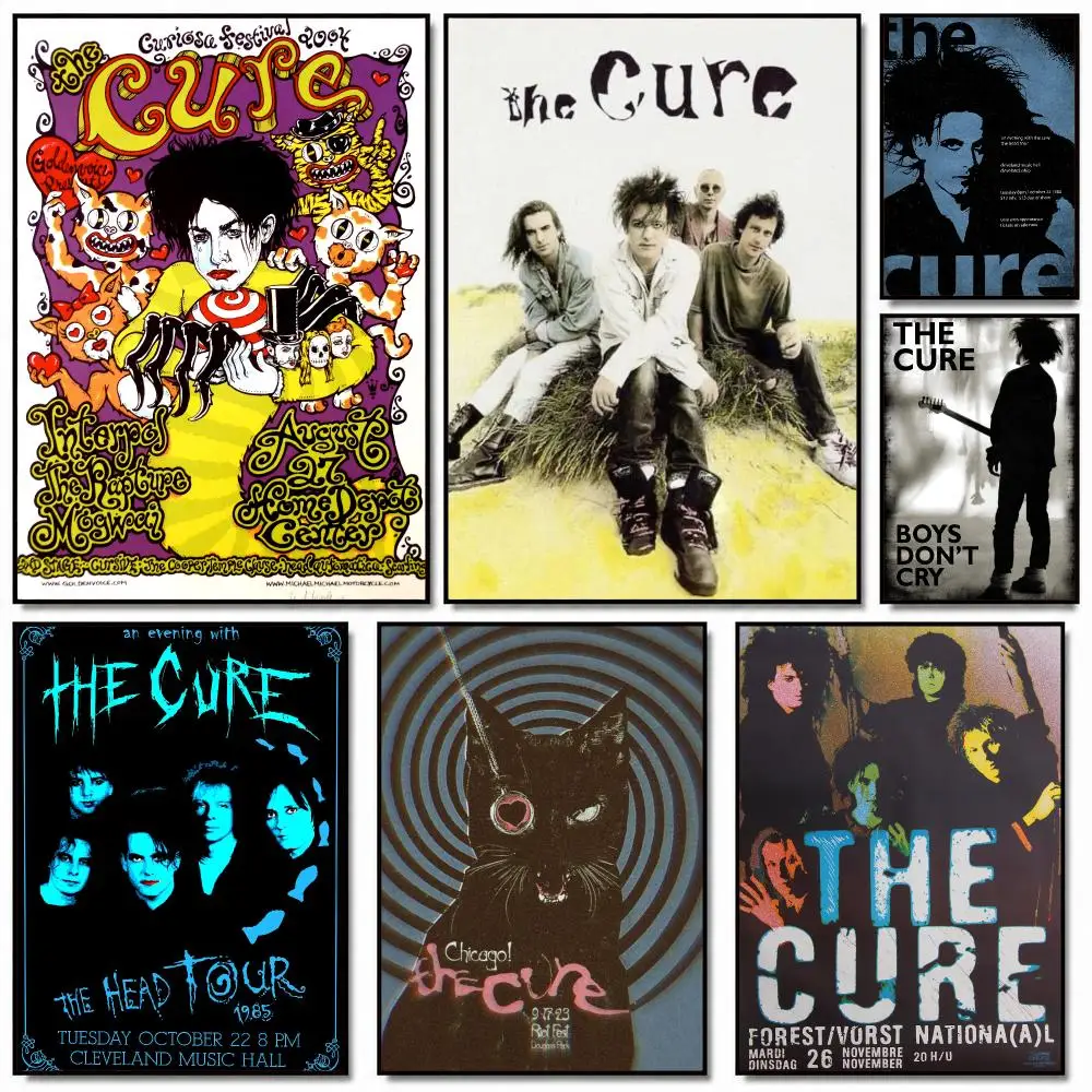 band T-The Cure-E Poster Removable Wall Sticker for Home Cafe Bar Office Interior Decor