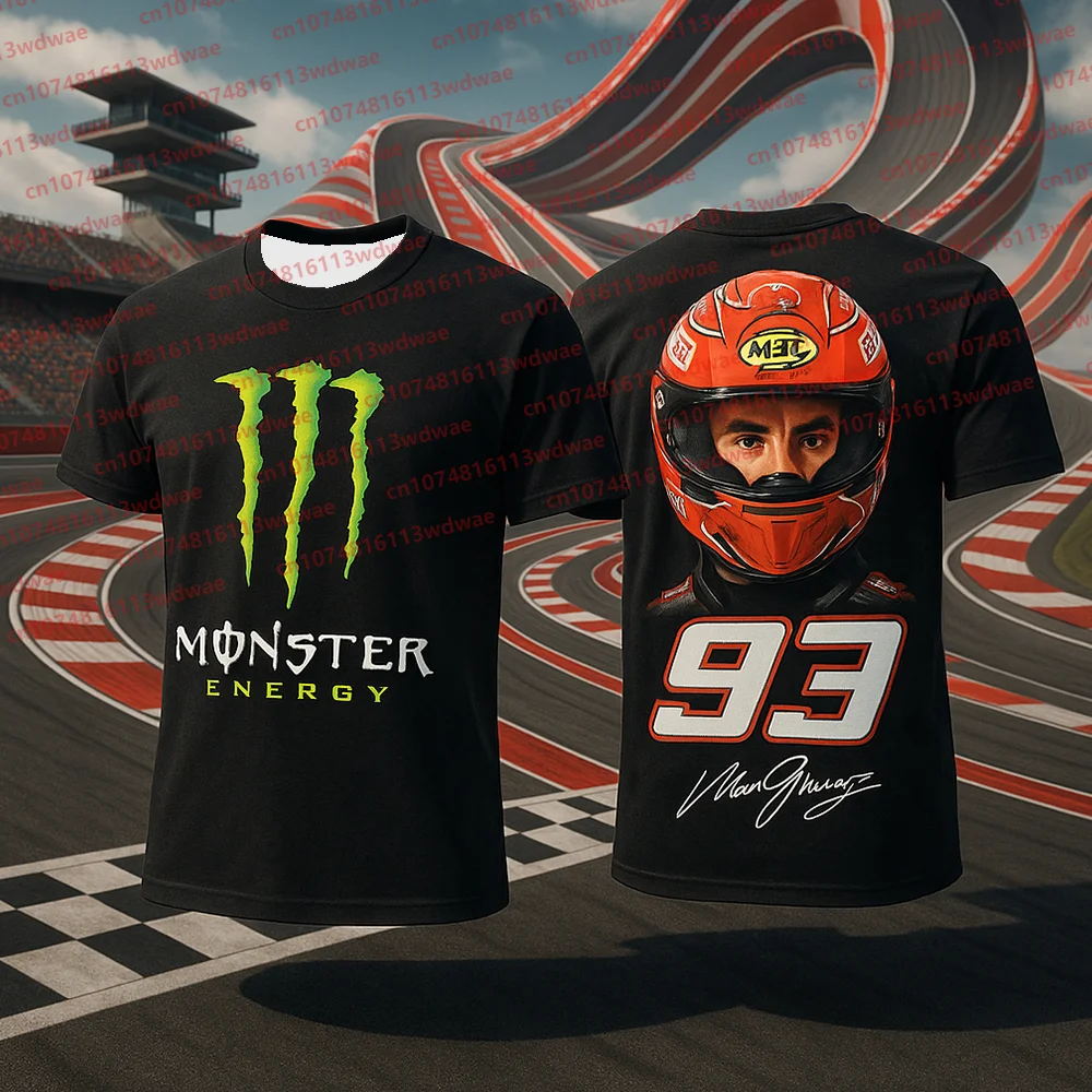 

T-shirt For Men Monster Energy T-Shirt Moto GP Racer Marc Márquez 43 T-shirt Signed version Quick-Drying T-shirt Kid Tees Kit