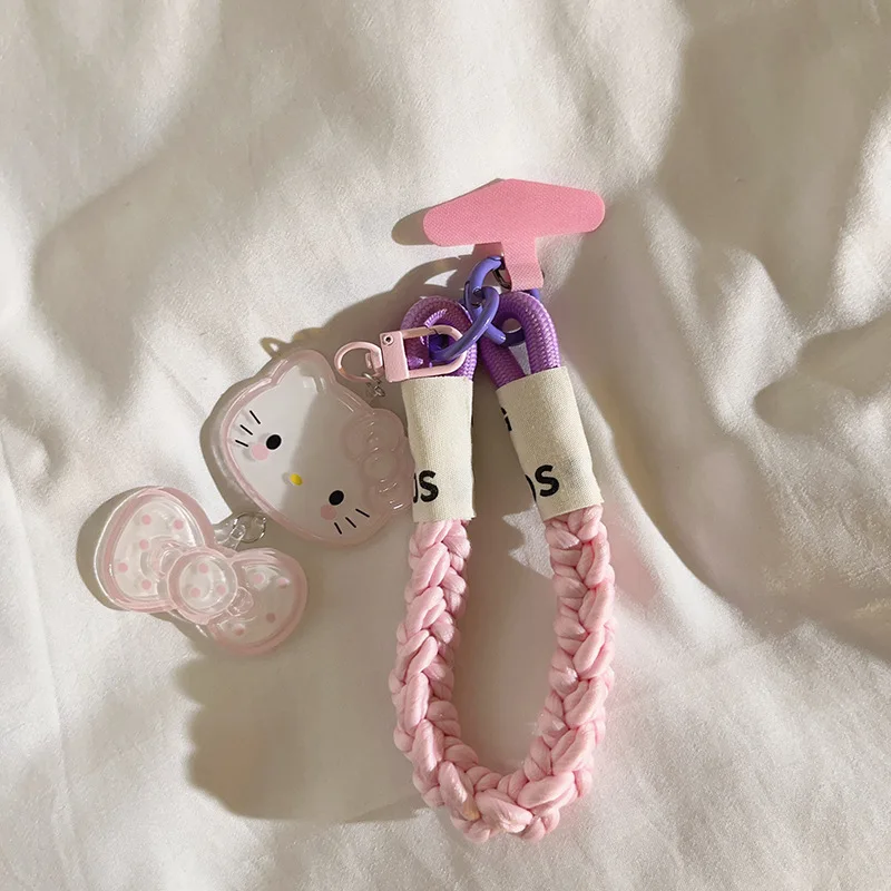 Sanrio Cute Hello Kitty Cat Keychain Sweet Versatile Girl Backpack Charm Bag Pendant Phone Case Lanyard Chain Delicate Accessory view 3