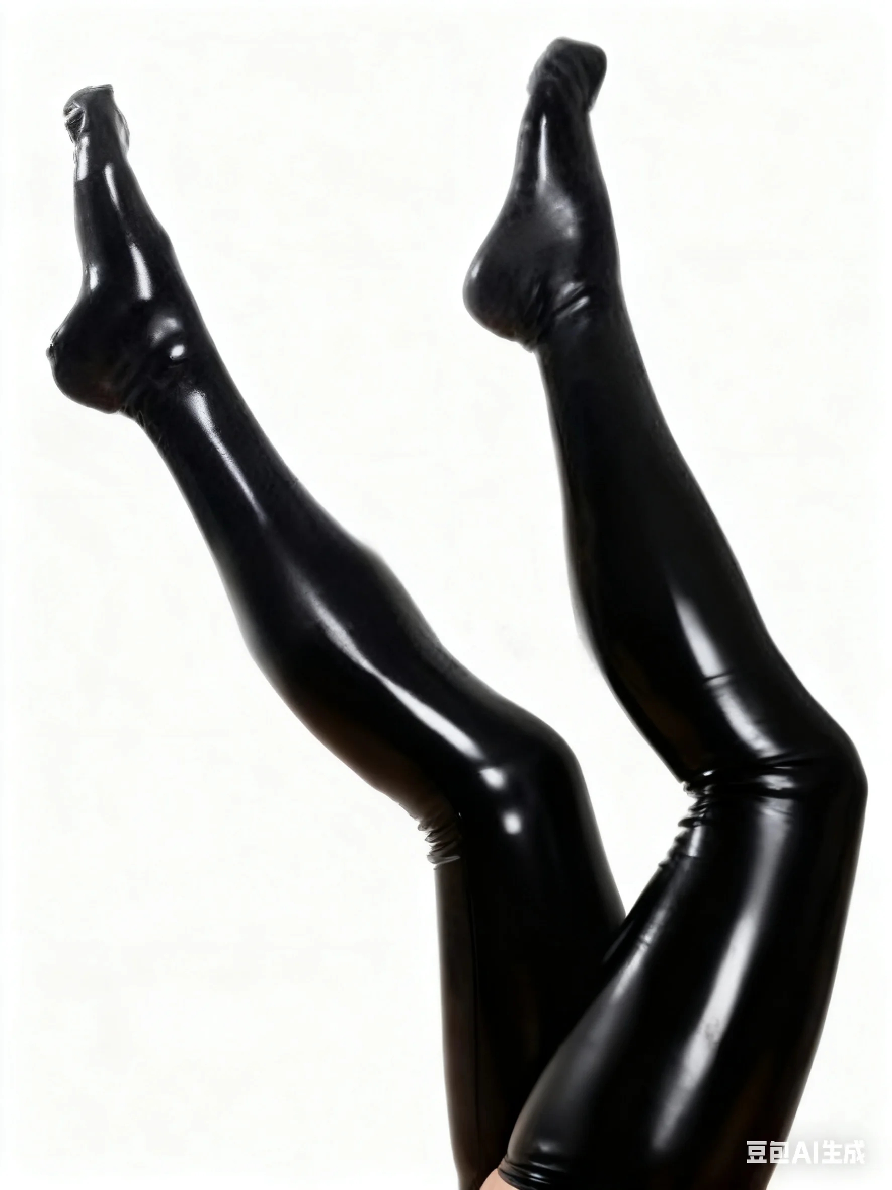 ชุดแคทสูทยางลาเท็กซ์กัมมี่ ถุงน่องสีดำ คอสเพลย์เท้า