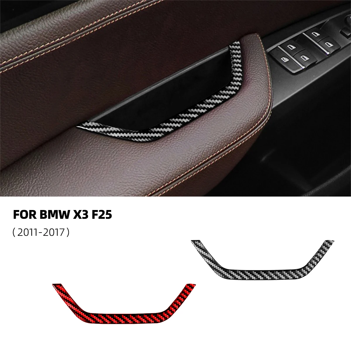 For BMW X3 F25 F26 2011-2017 Car-styling Carbon Fiber Car Door Armrest Shelter Control Panel Air Outlet Car Accessories Stickers