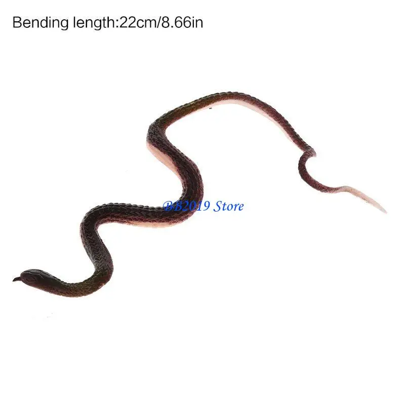 Q0KB ความแปลกใหม่ของเล่นเคล็ดลับจำลองงู Whimsy ยางงูขนาดเล็ก