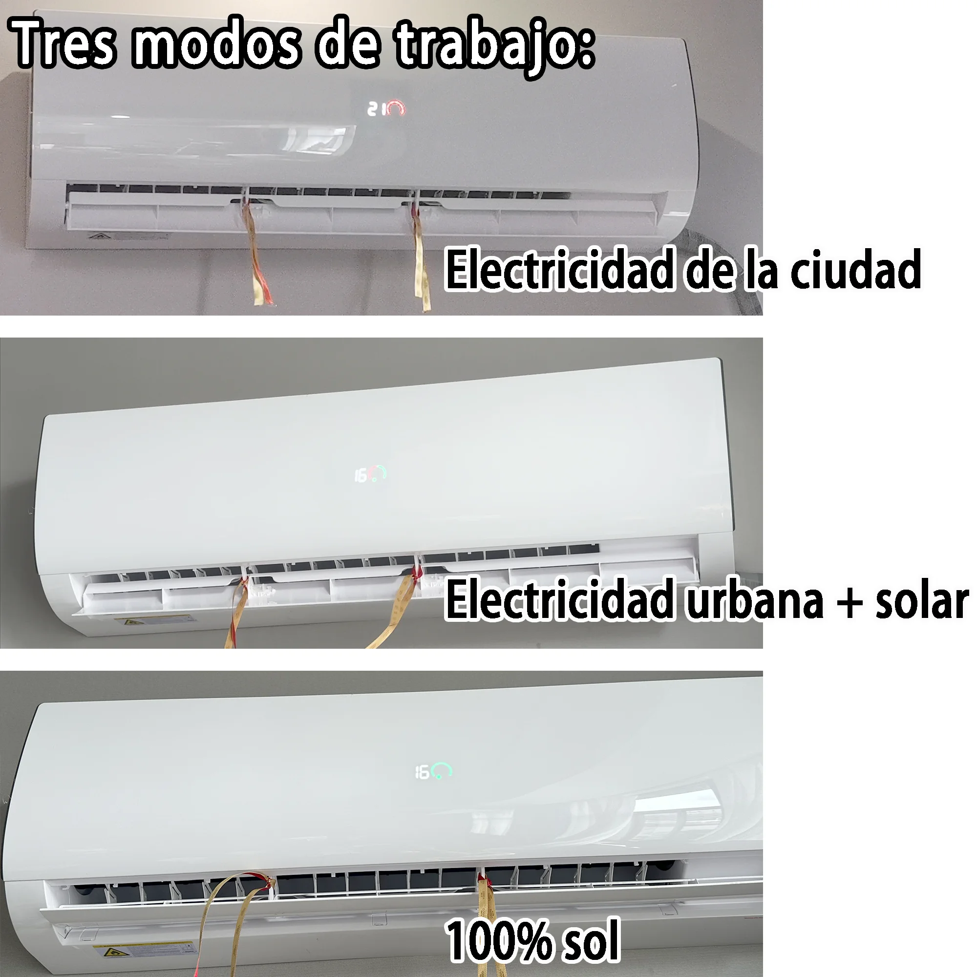 R32 العاكس 18000btu الهجين تسخين Solaire الشركة المصنعة صغيرة سبليت تكييف الهواء مكيفات الهواء الشمسية للمنزل