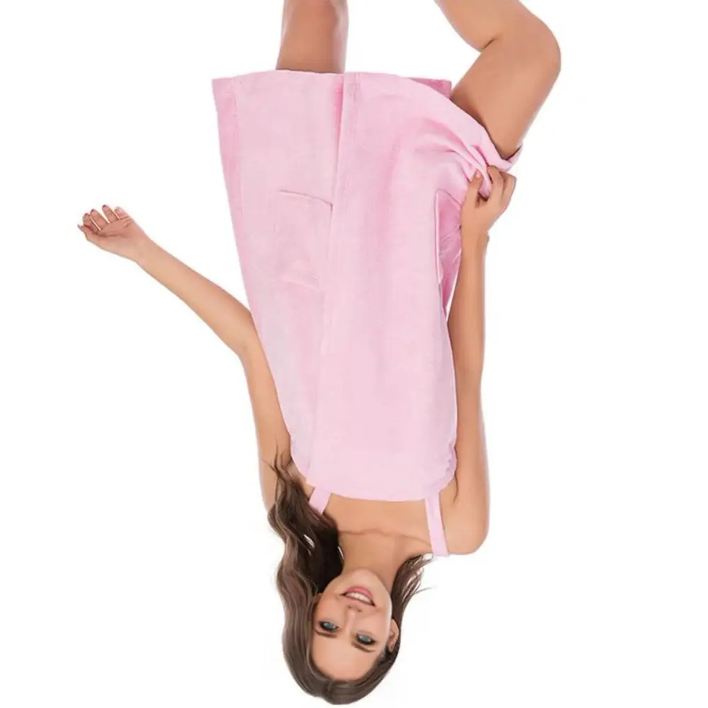 

2026 Women's Bath Towel Wrap Spa Body Wrap with Straps And Pockets Adjustable Closure Shower Robe Towel with Facial Headband 80%