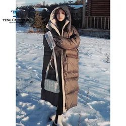 Fashionable Down Jacket, Thick and Warm Long Over The Knee, Cold Proof White Duck Down Jacket, Women's Winter 2024