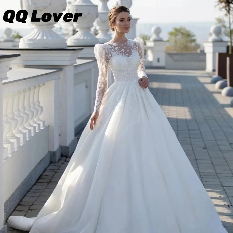 

Exquisite Appliques Vestido De Noiva Elegant Long Sleeve Wedding Dresses Customized Beach Vestidos De Novia