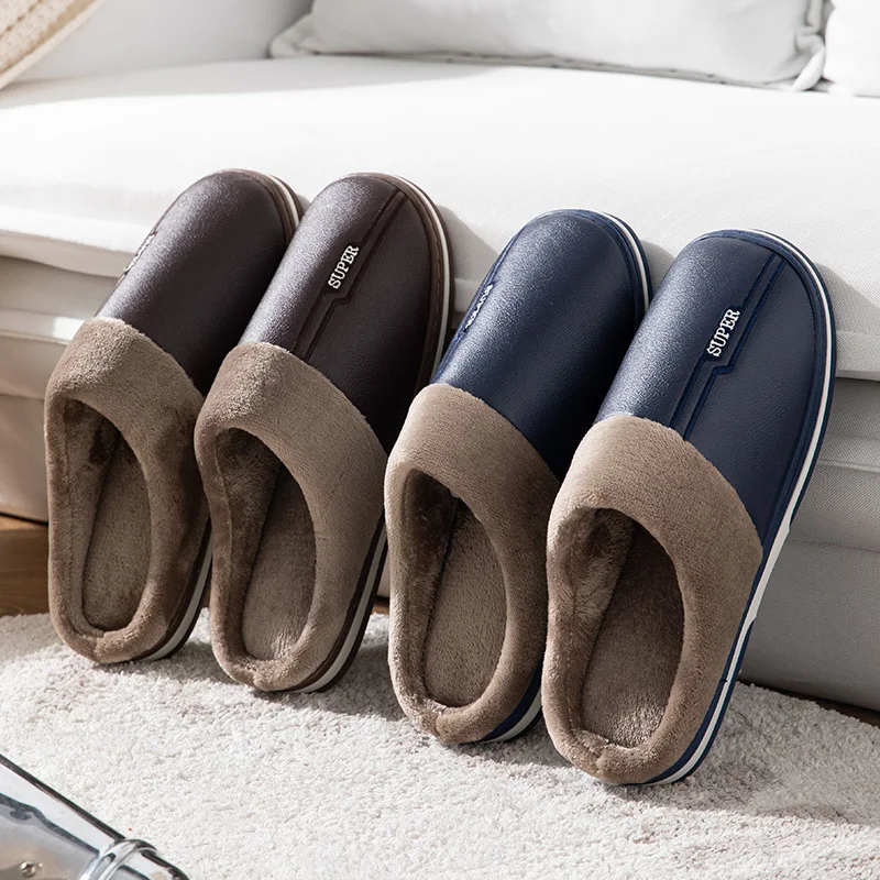 Chinelos impermeáveis de tamanho grande para homens, casa, quarto, sapatos casuais, casa, slides interiores, outono, inverno, tamanho 47, 48, 49, 50