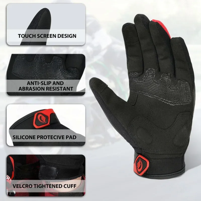 Summer Breatheable Motorcycle Gloves Moto Touchscreen Motorbike Racing Motorcycles Cycling Riding Motocross Protector Items Gear