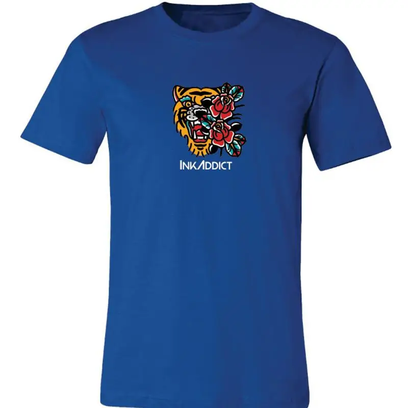 

НОВАЯ футболка InkAddict UNISEX TIGER ROSE BLUE SMALL 4XLARGE TATTOO LIMITED