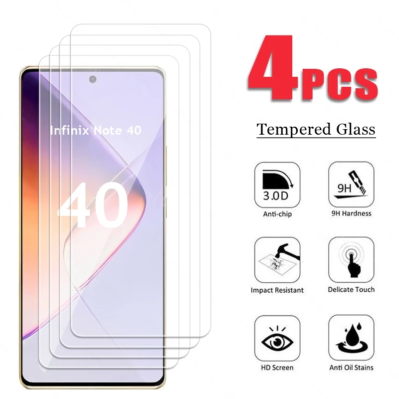 For Infinix Note 40 Glass Infinix Note 40 Tempered Glass Screen Protector Flim 9D Camera Protector Flim Infinix Note 40 Glass