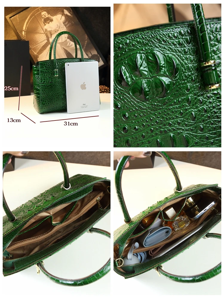 Crocodile pattern women\'s bag 2024 new fashionable and high-end handbag for middle-aged women