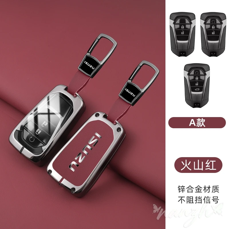 2/3/4 Buttons For ISUZU Dmax D-max Mux 2021 2022+ D-max MU-X 3.0 Mux Car Accessories Alloy+Leather Car Key Case Shell Fob