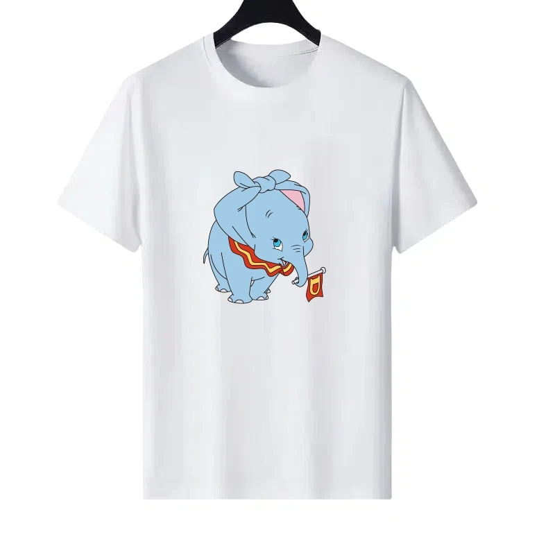

Disney Dumbo Pattern Woman Sporty Parent-child Clothing Loose Round Neck Ladies Cheap Y2k Short Sleeves T-Shirt Men Sweatshirts