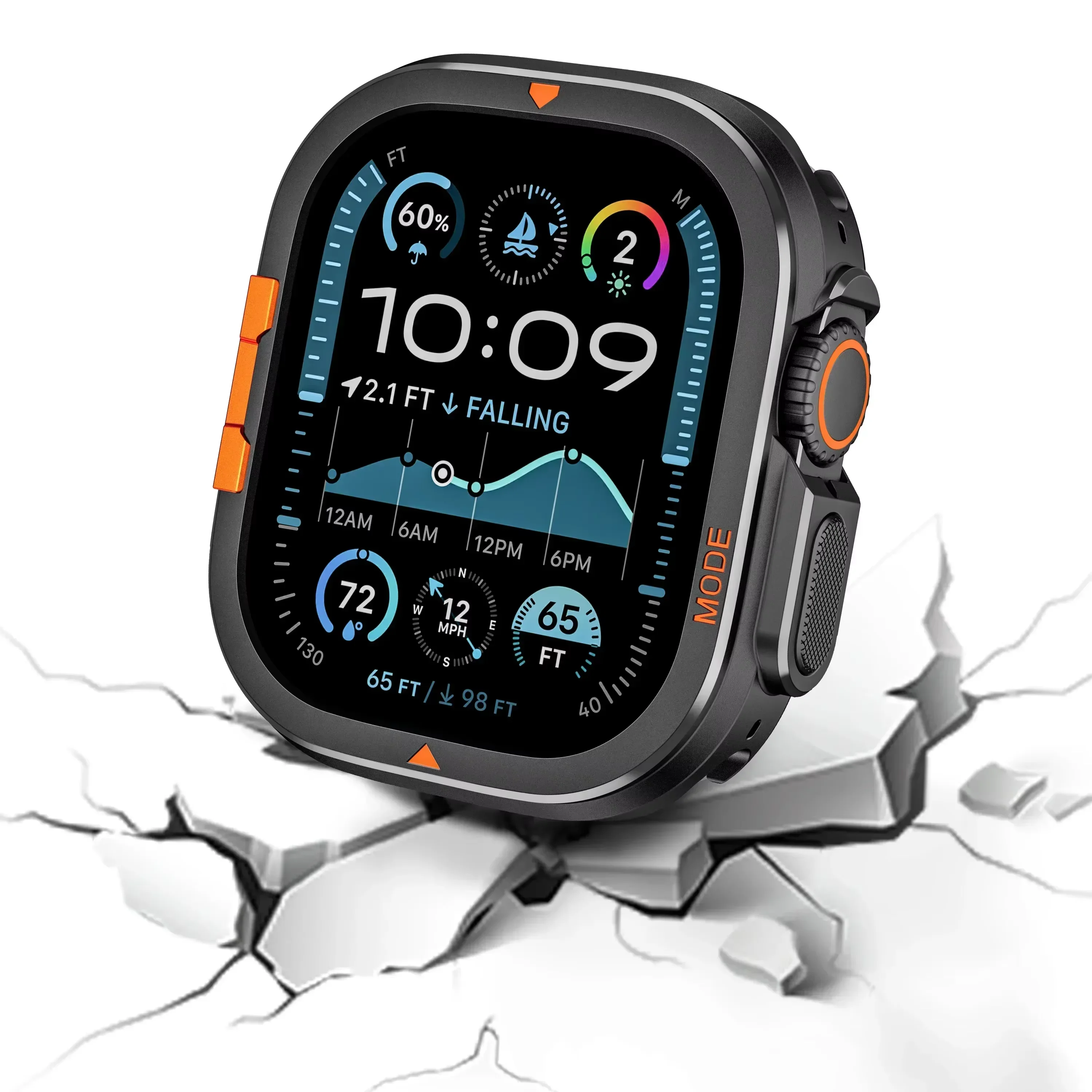 لساعة أبل الترا 2 حافظة معدنية مدرعة iWatch Series 10 49 ملم 46 ملم حافظة مقاومة للسقوط