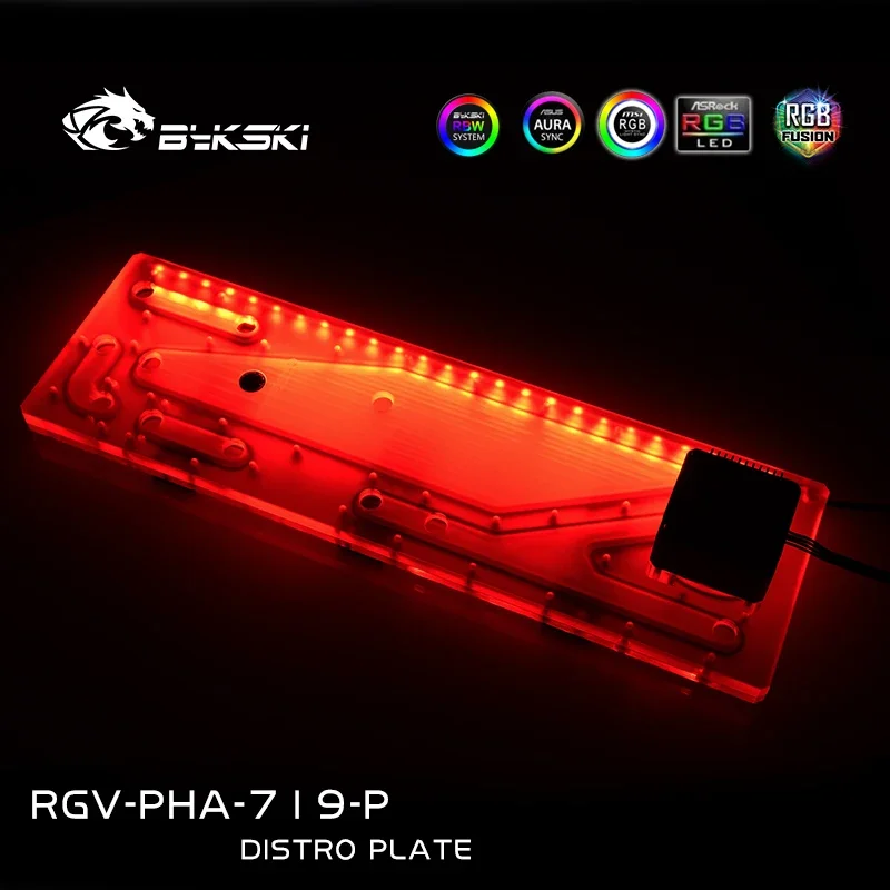 Imagem -05 - Bykski Placa de Discurso para Phanteks Enltohoo 719 Case Solução de Laço de Resfriamento de Água do Radiador 360 ou 2x360 Sincronização Rgb 12v 5v Rgv-pha719-p