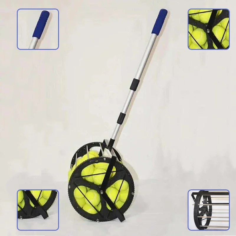 Tennis Ball Picker Tennis Recycler Pick Up Baskets Tennis Court Cleaning Aids L-8 Tennis Storage Tool 55 Tennis Balls