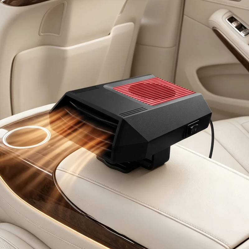 12V Car Heater 120W Efficient Fast Heat Auto Windshield Defrost Defog Heater Fan Adjustable Base for Truck Van SUV