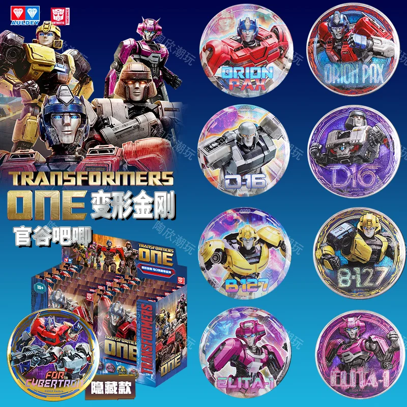 Transformers una tarjeta nueva Optimus Prime insignia broche Pins figura de dibujos animados rara mochila de Anime Hobby regalos juguetes caja de broche