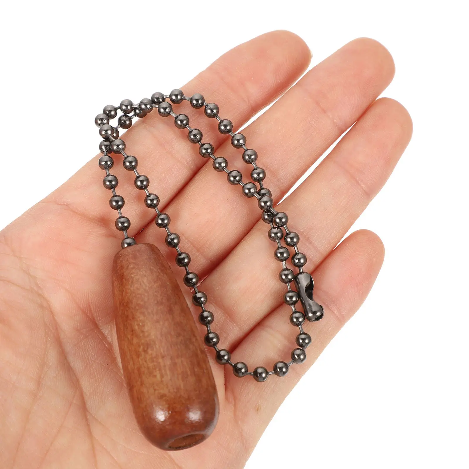 

6Pcs Wood Ceiling Fan Pull Chain Pendant Decorative Bead Chains Country Style Lamp Pull Chains Light Fixture Extension