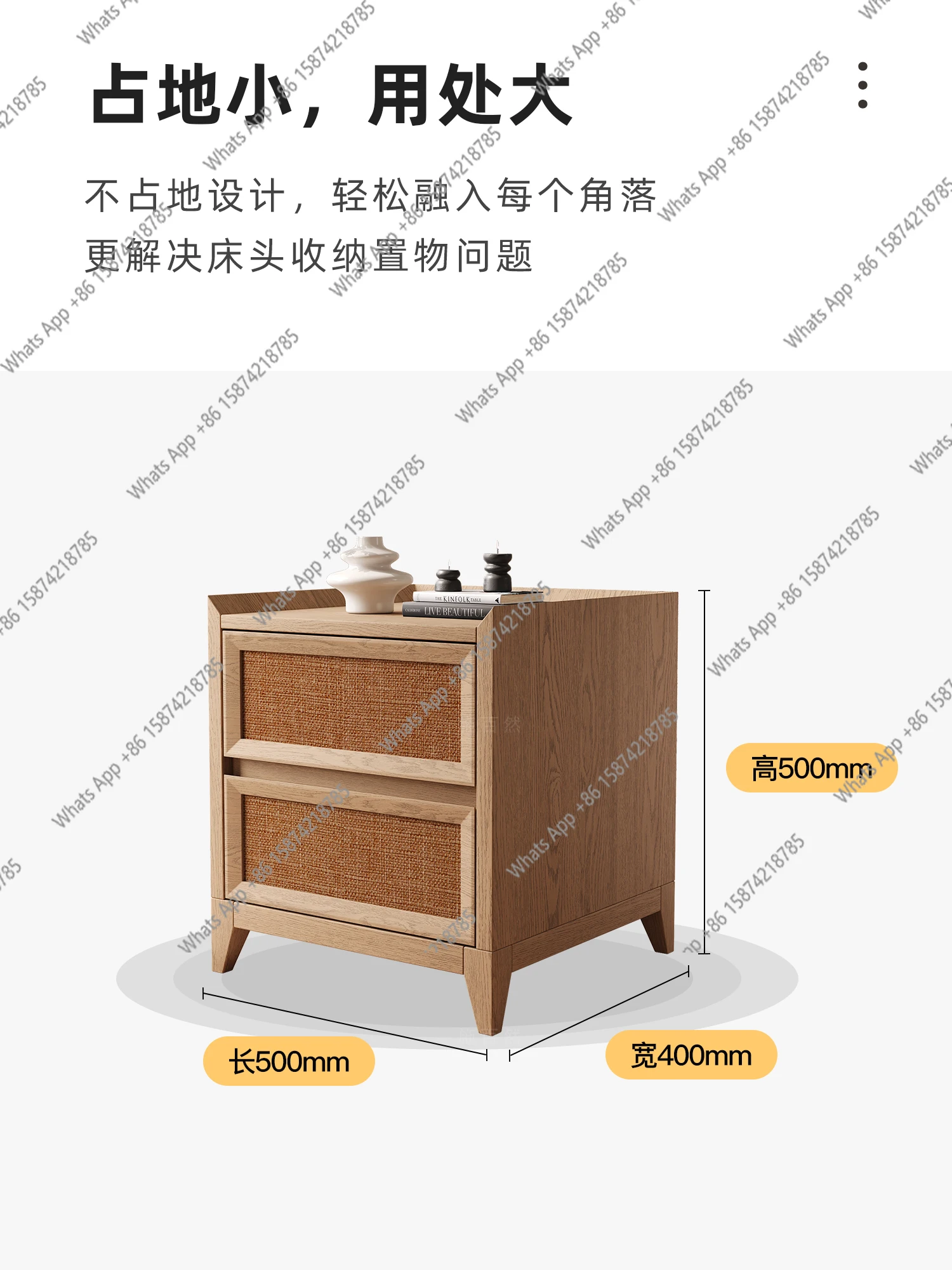 غرفة نوم العتيقة الروطان طاولة بجانب السرير الشمال نمط خزانة شقة صغيرة مصمم جديد #3