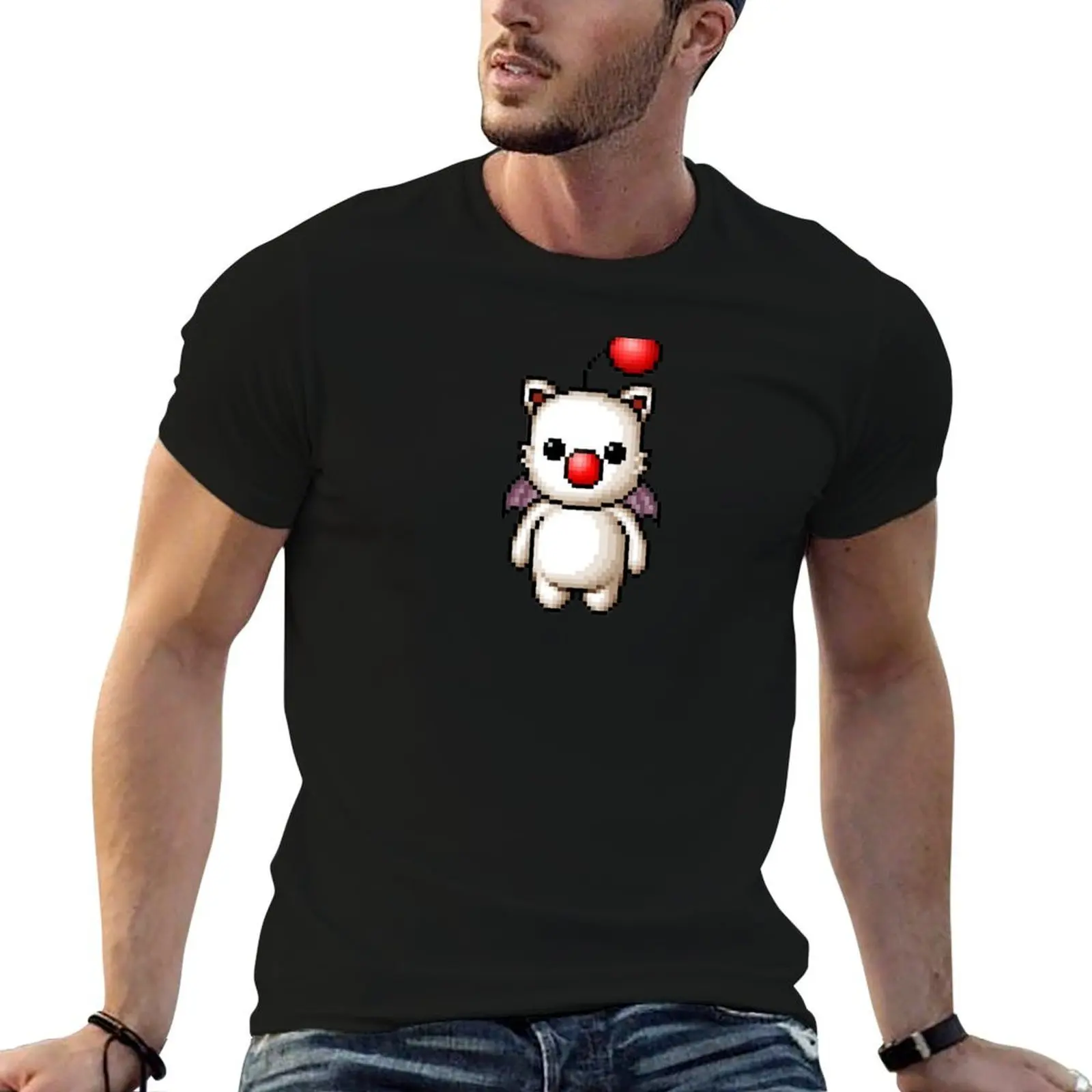 

Pixelart Moogle T-Shirt man t shirt cotton high quality graphic t shirts for man T-Shirt