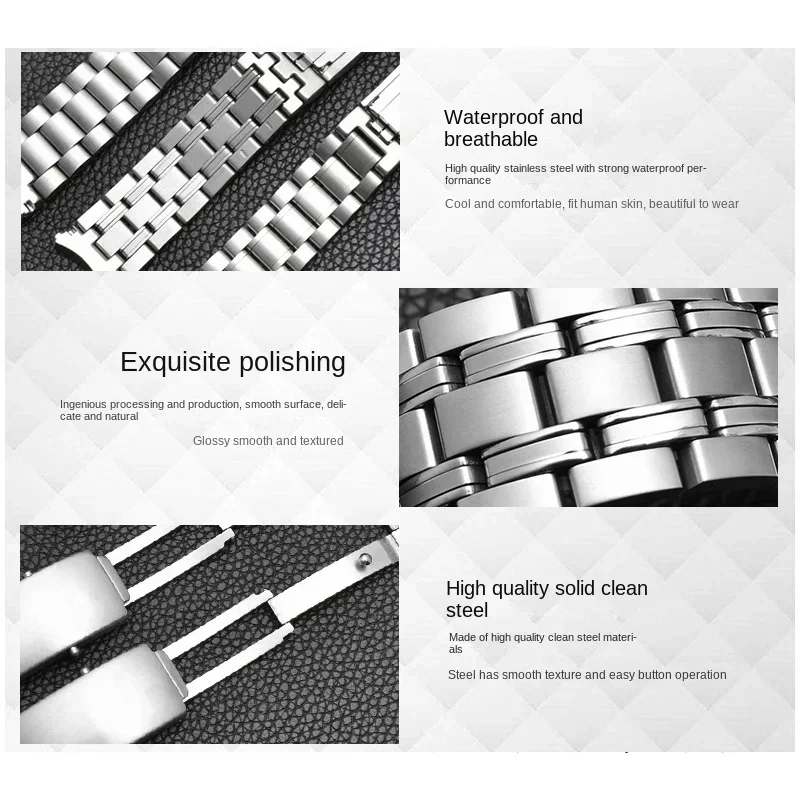 Solid Stainless Steel Watch Band for Omega Haima 300 Waterproof Sweat-Proof Wear Comfortable Watch Strap Men Accessories 20mm