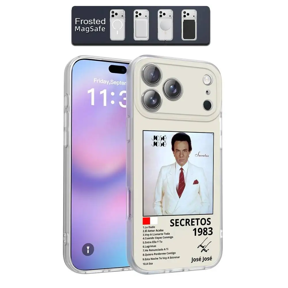 حافظة هاتف J-Jose J-Jose Secretos لهاتف iPhone 17,16,15,14,13,12,11,Pro,Max,Plus,E,Air,Mini Magnetic Magsafe متجمد شفاف