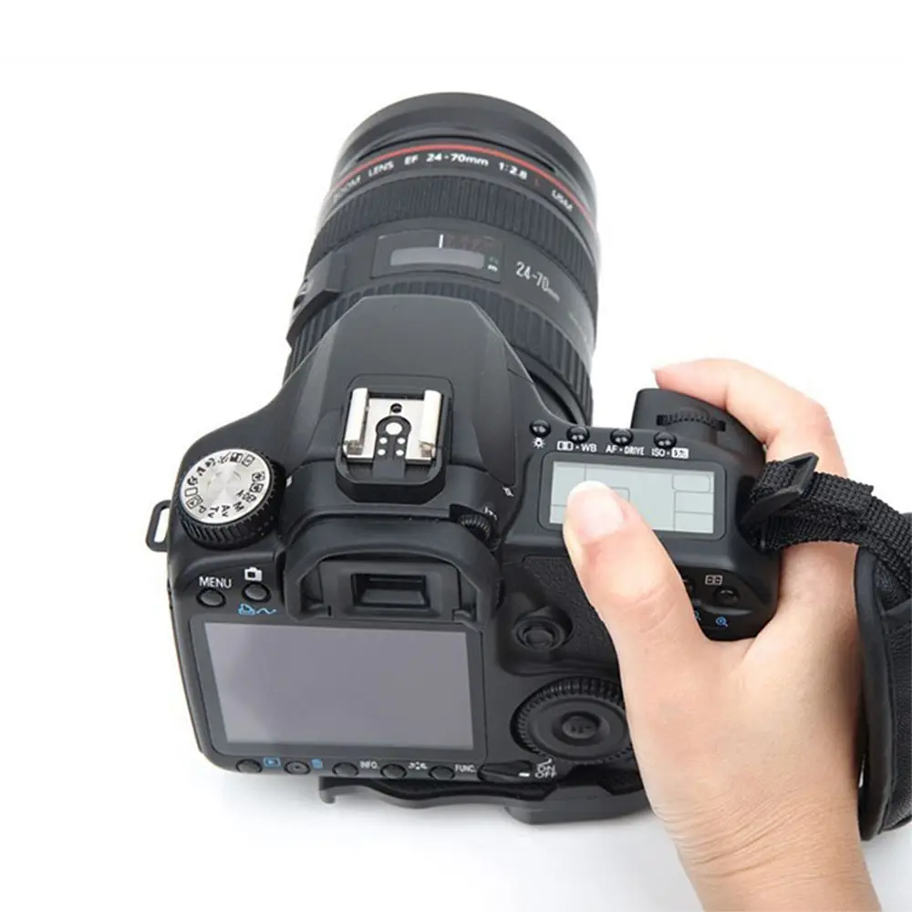 Digital Camera for Canon EOS Nikon Olympus SLR/DSLR PU Leather Strap Black Camera Hand Grip Leather Wrist Strap