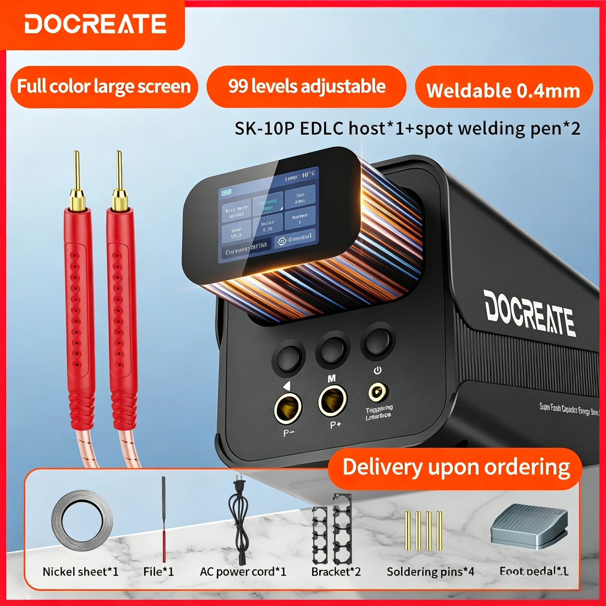 SK-10P Portable Spot Welder For 18650 Lithium Battery Spot Welding Machine With 2.0-inch Color Screen Display