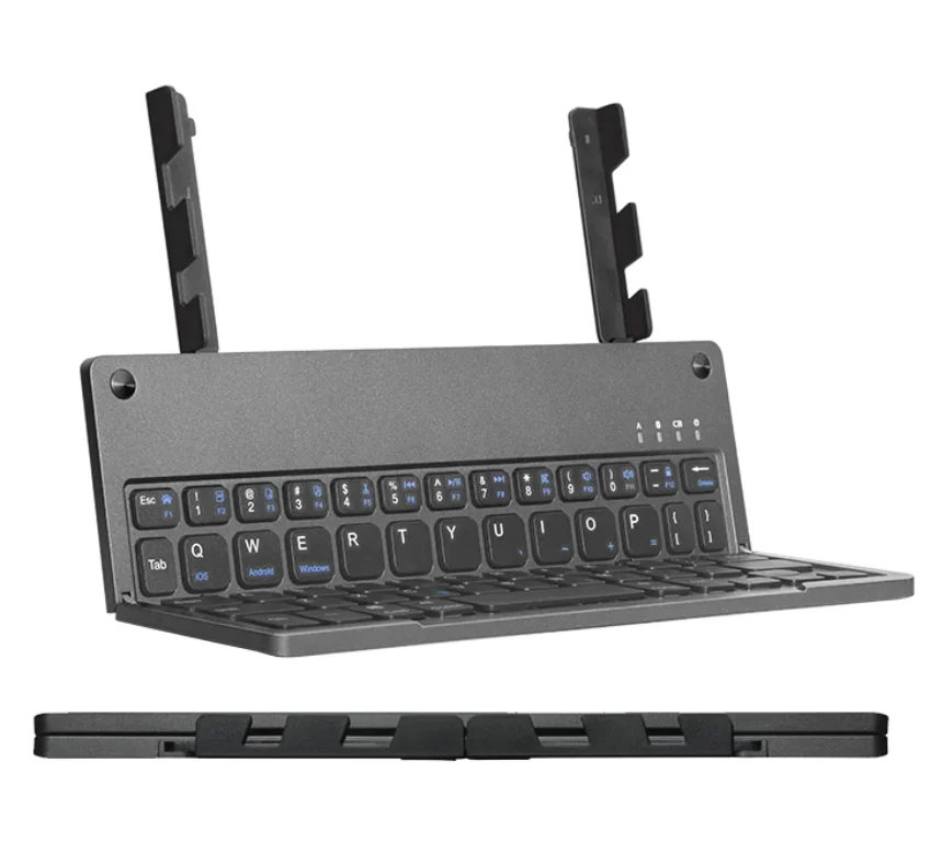 

Hot sale B048 Wireless Folding Keyboard 60 Keys Ultra Slim Fit IOS Android Windows Smartphone Tablet Laptop Keyboard BT 3.0