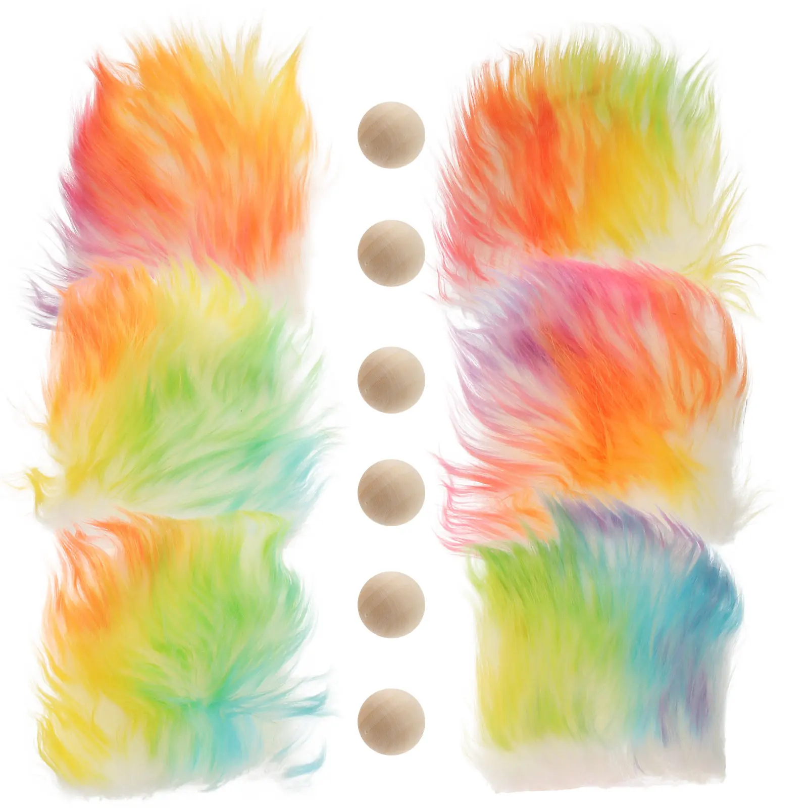 1Set DIY Gnome Beard Set Polyester Faux Beard Wood Bead Nose for Christmas Wedding Birthday Crafts Gnome Crafting Supplies