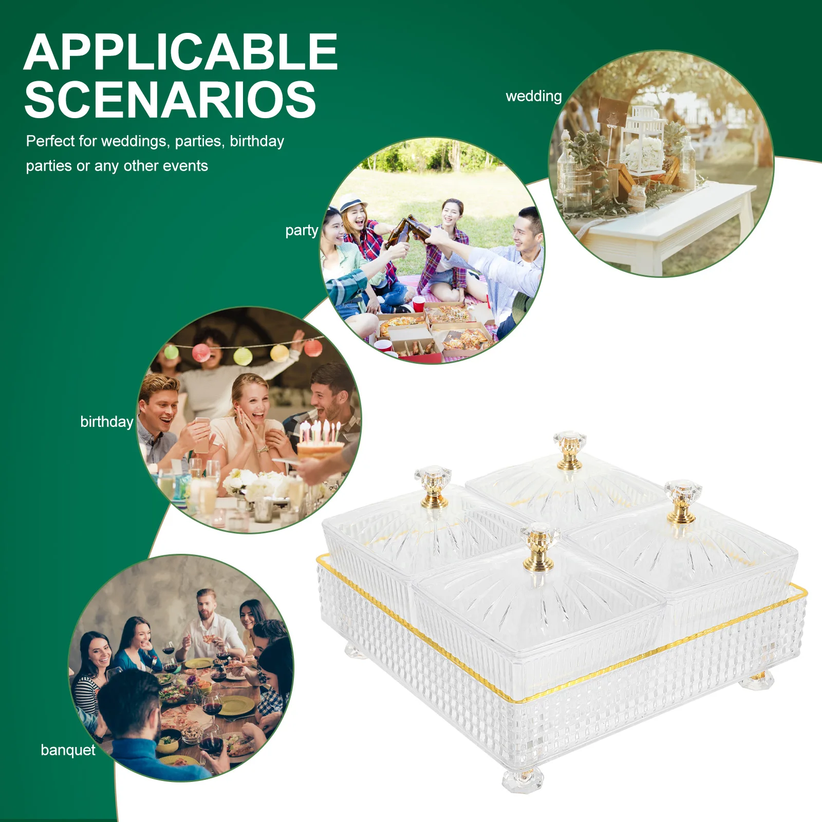 

Snack Plate Platter Charcuterie Bowls Divided Veggie Serving Tray Fruits Food Dish KTV Container Storage Bowl Home Snacks