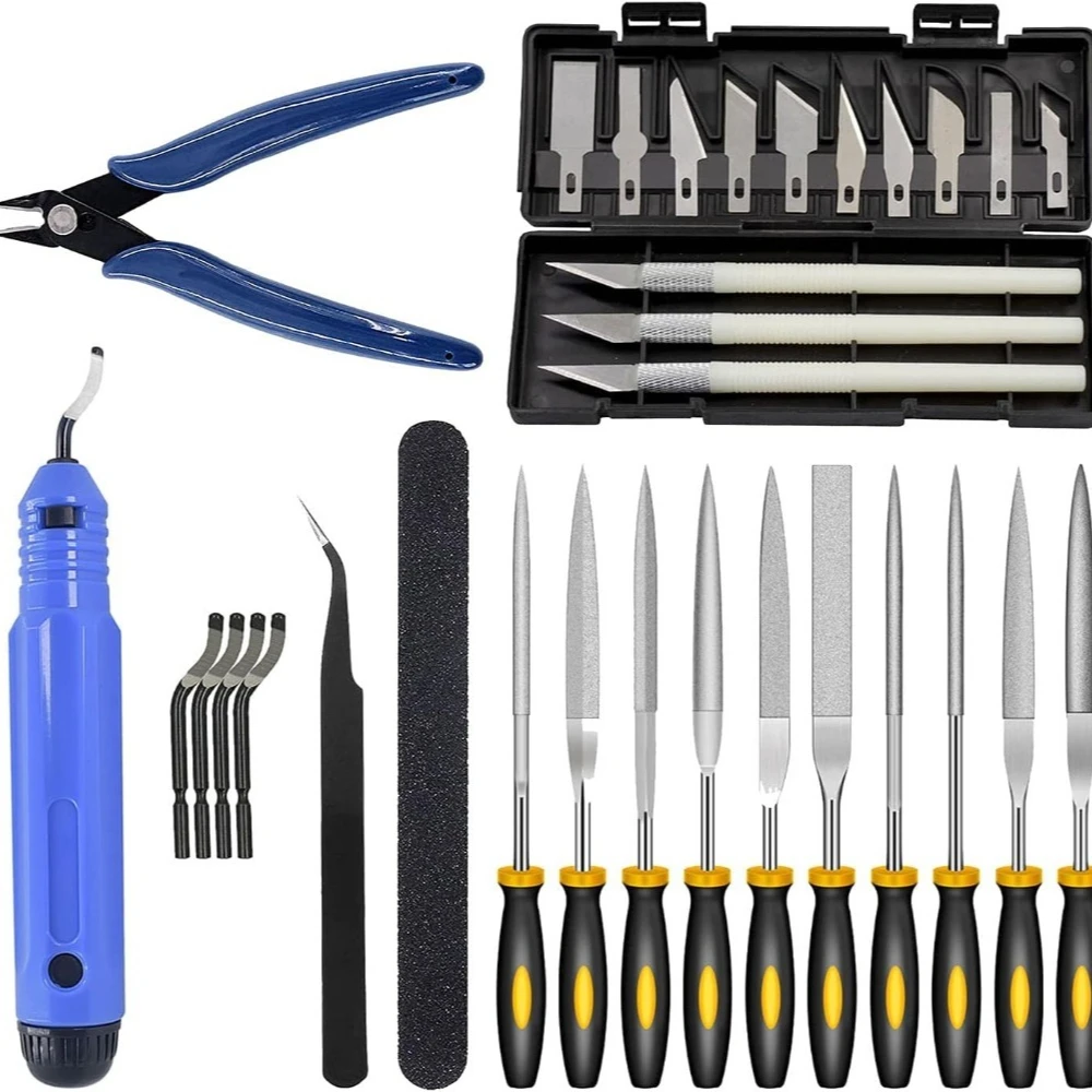 

32Pcs 3D Print Tool Kit Debur Cleaning Finishing Tools 3D Printer Accessories for Model Trimming Polishing and Printing Use