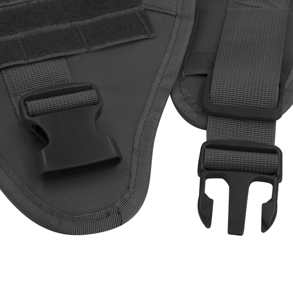 Großes Hundegeschirr mit Leine, Halsband und Molle-Taschen, Trainingshalsband, Weste, taktisches Schäferhundgeschirr für Hunde, Zubehör – Detail 9