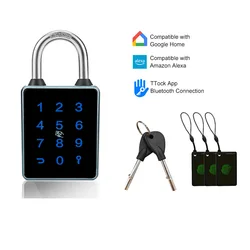 Waterproof TTlock App Password Key NFC M1 Card USB Rechargeable Digital Smart Padlock Bluetooth Support 4 Ways Unlock