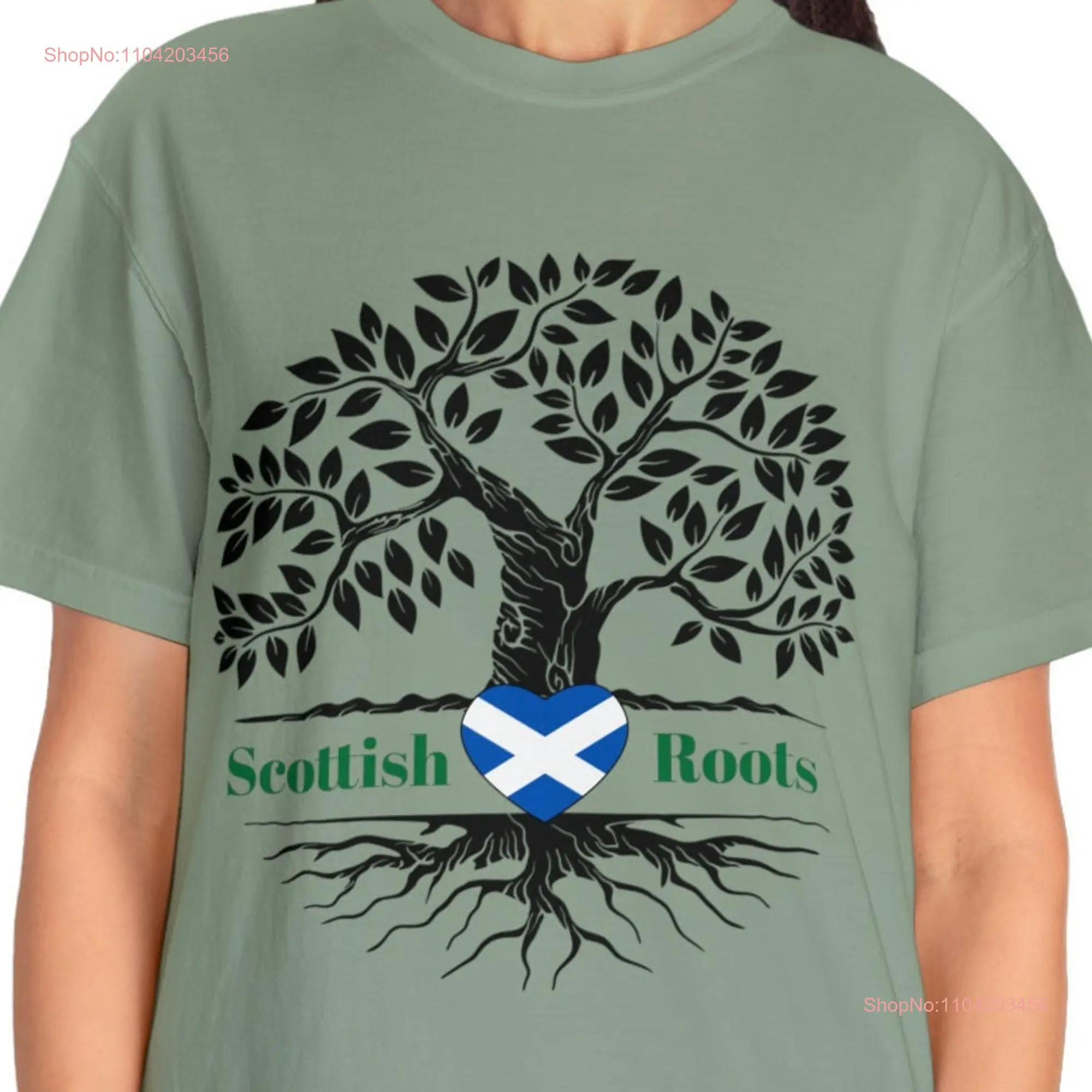 Scottish Roots Family Tree Scotland Flag Ancestry Heritage Country Pride Cotton Garment Dyed T shirt VARIOUS COLORS