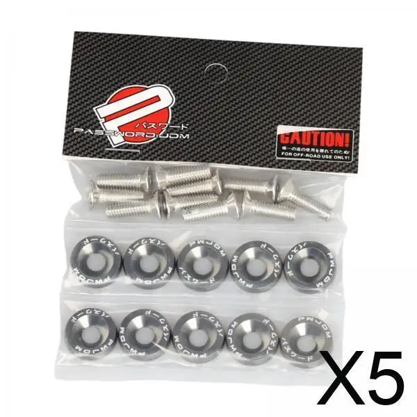 

Premium M6 Stainless Steel Fender Washer Engine Bay Dress Up Bolts and Gaskets Set for Vehicle Modification Accessories