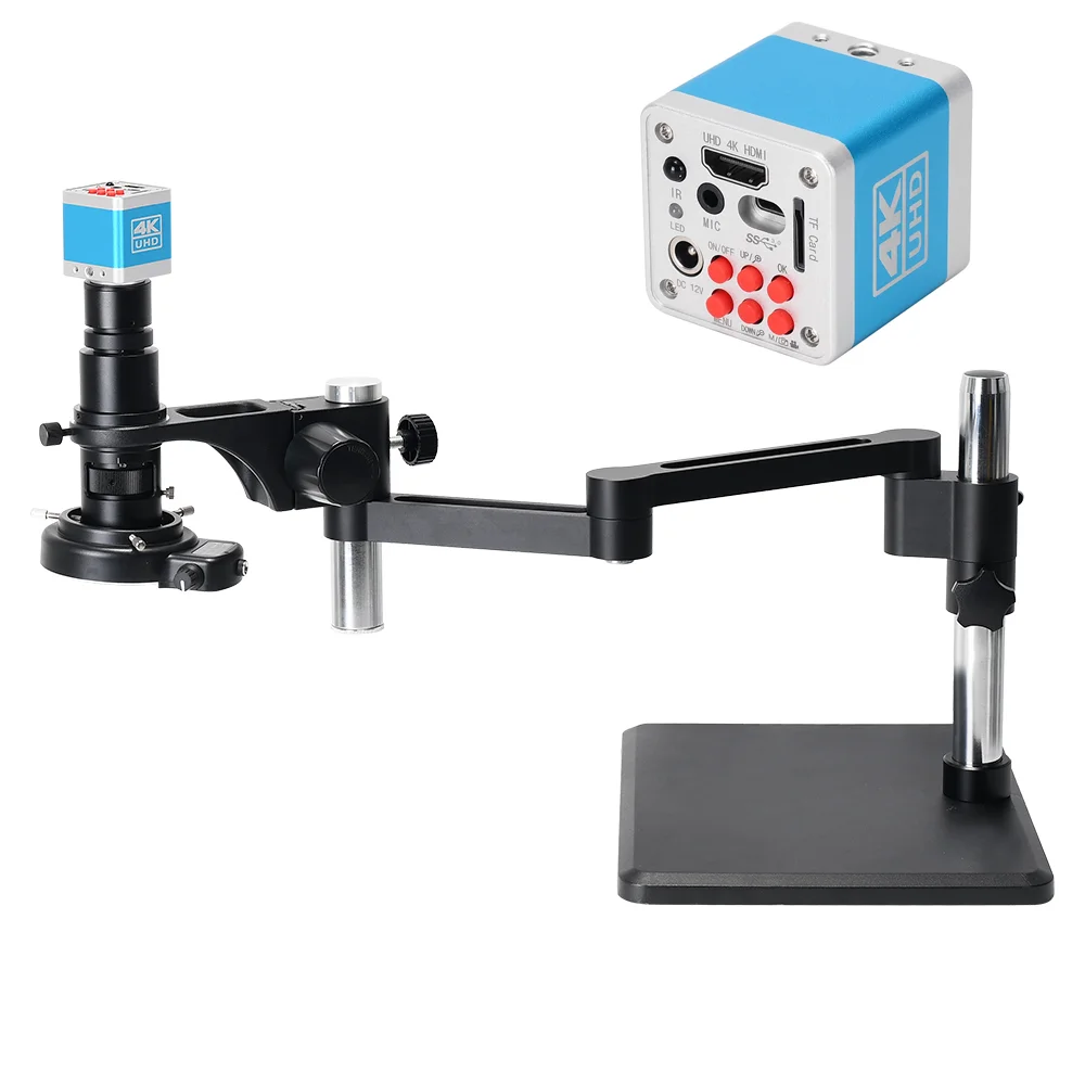 

4K UHD 41MP 120X Autofocus HDMI Type-C Industrial Electronic Articualting Arm Stand Microscope Camera for Phone Repair Soldering