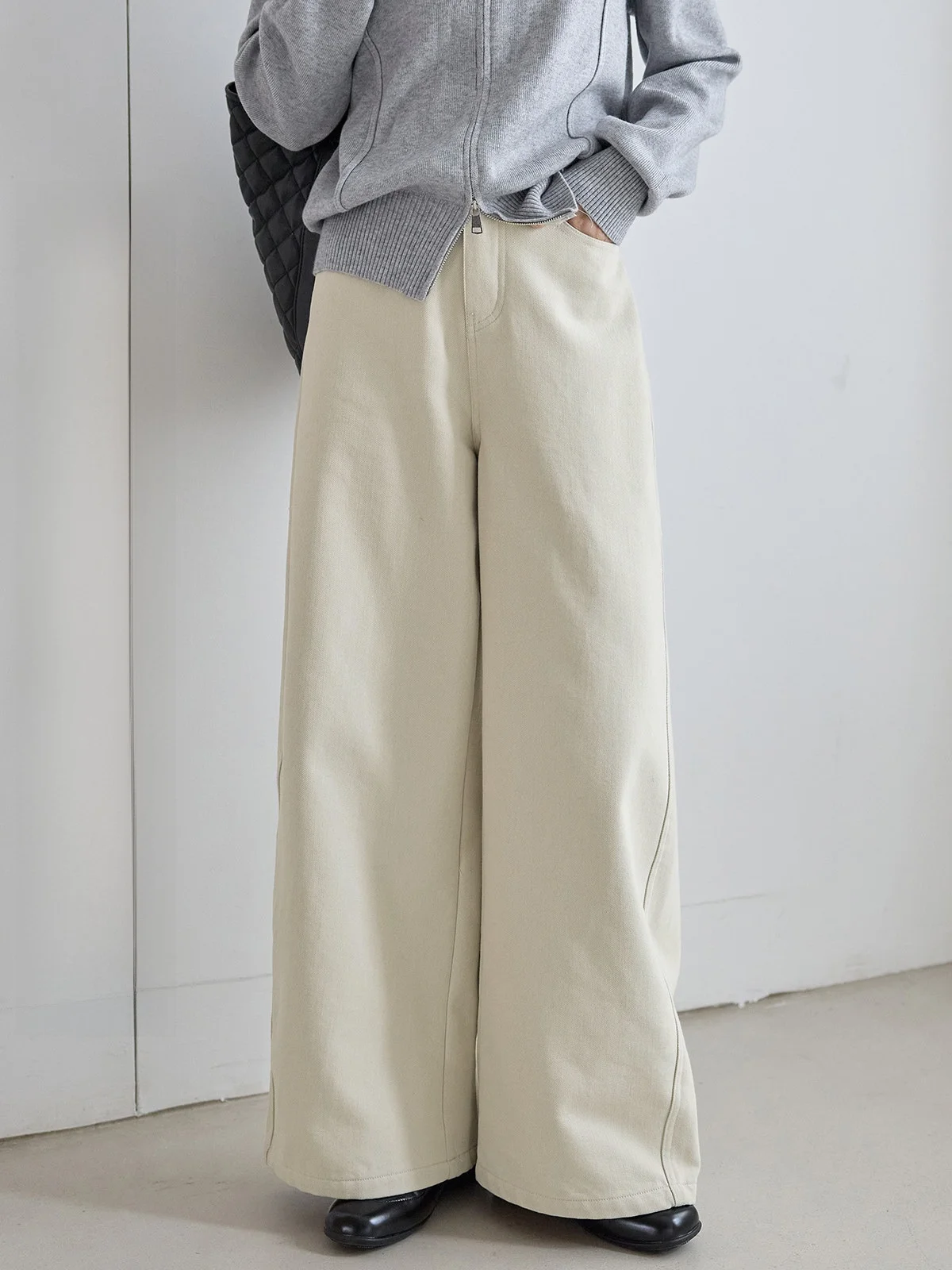 

Джинсы женские с высокой талией на флисовой подкладке, осенне-зимние, новые, облегающие, широкие брюки, однотонные, для повседневной носки