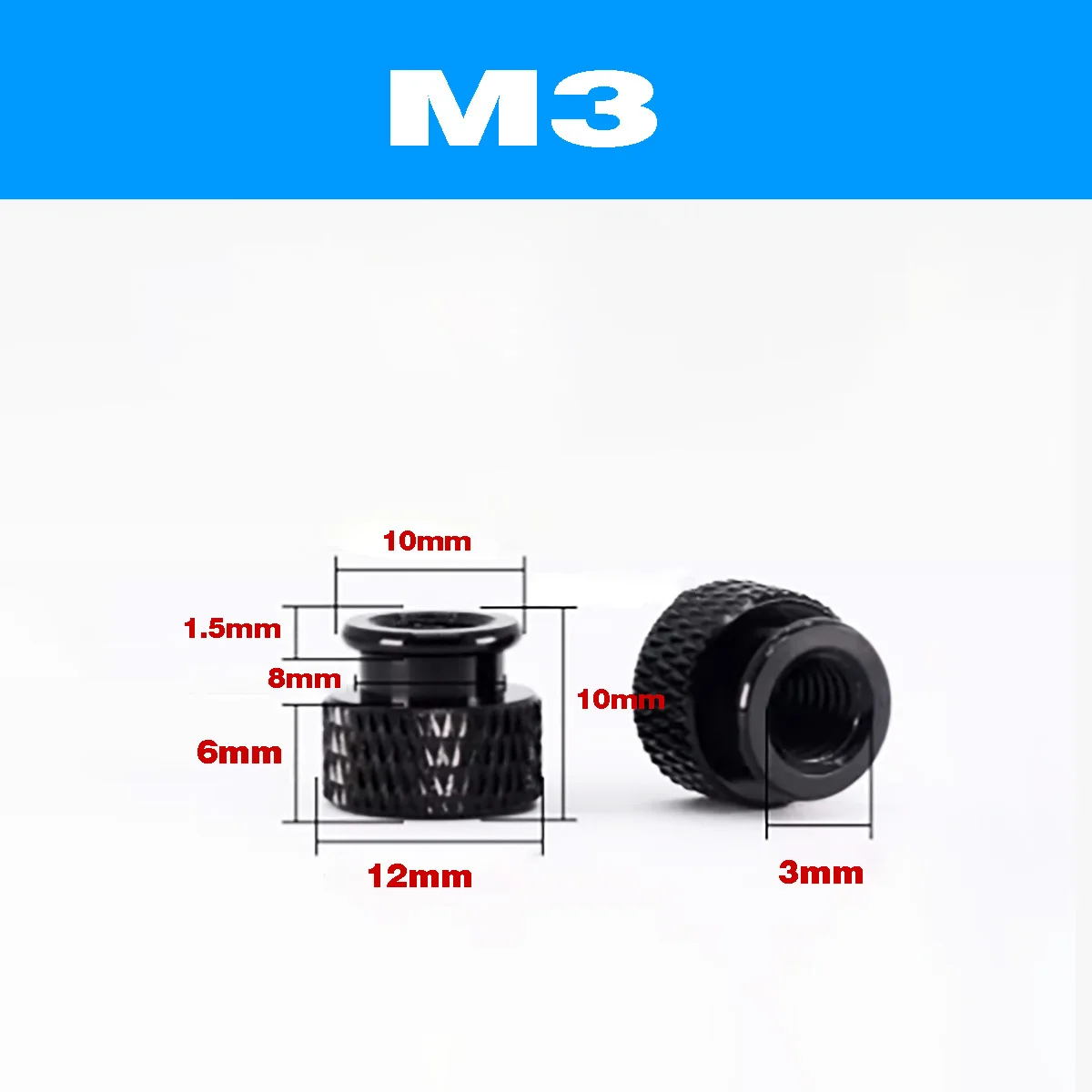 Aluminum Alloy Hand Nut / Computer Case Fixing  Knurled  Nut M3~M6