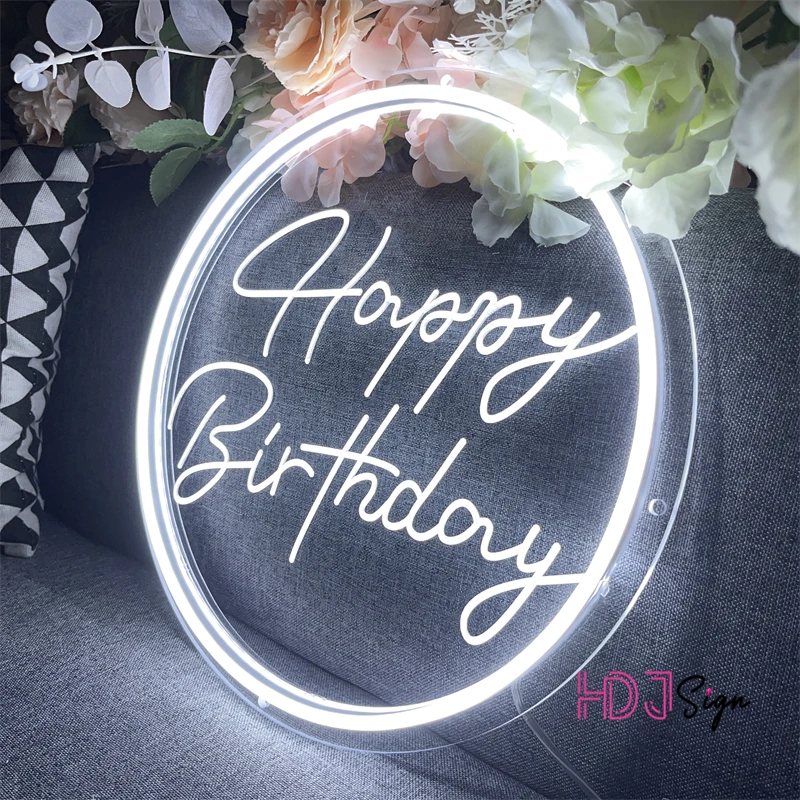 Happy Birthday Neon Lights Custom Neon Sign Led Lights Party Decor Birthday Gifts Aesthetic Room Decoration Wall Neon Led Lamps