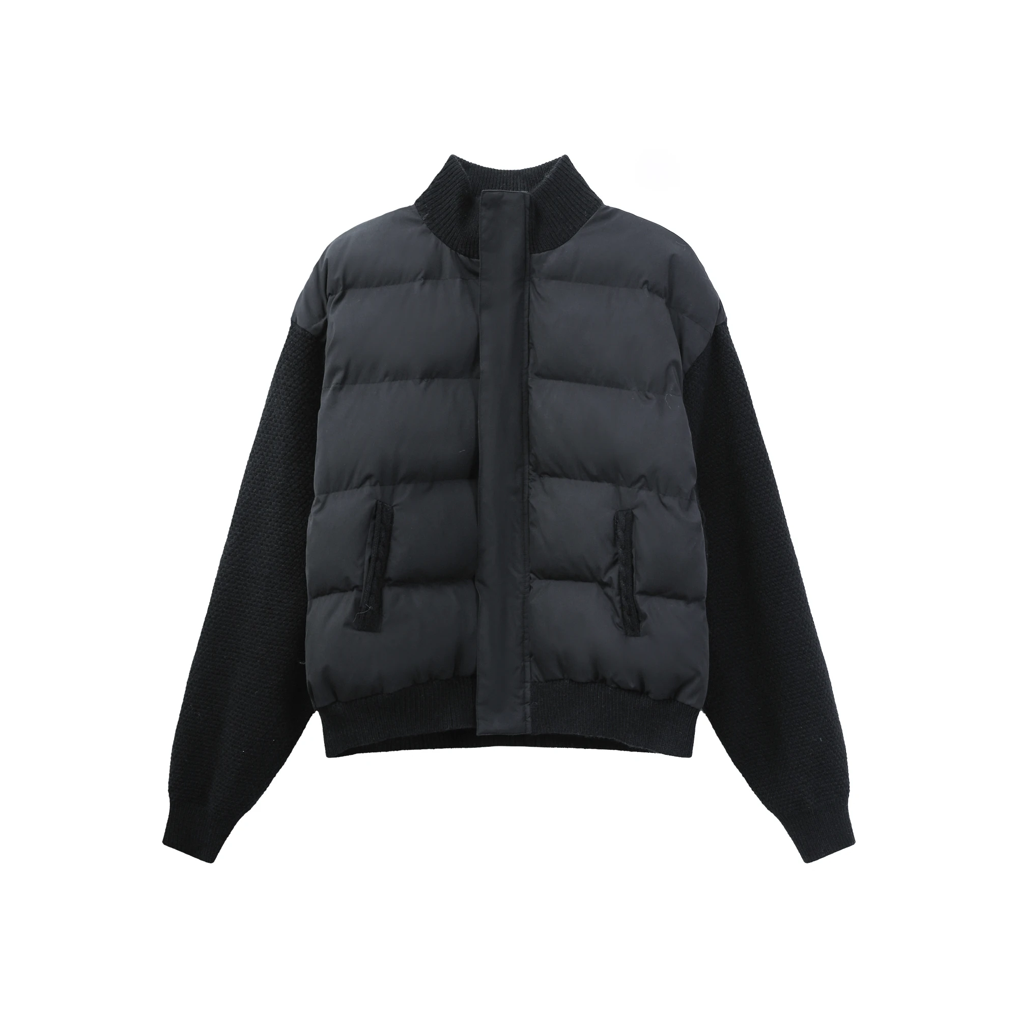 سترات رجالية جديدة لشتاء 2025 بياقة واقفة ومحبوكة على الموضة متعددة الاستخدامات سترات راقية للرجال بأكمام طويلة #6